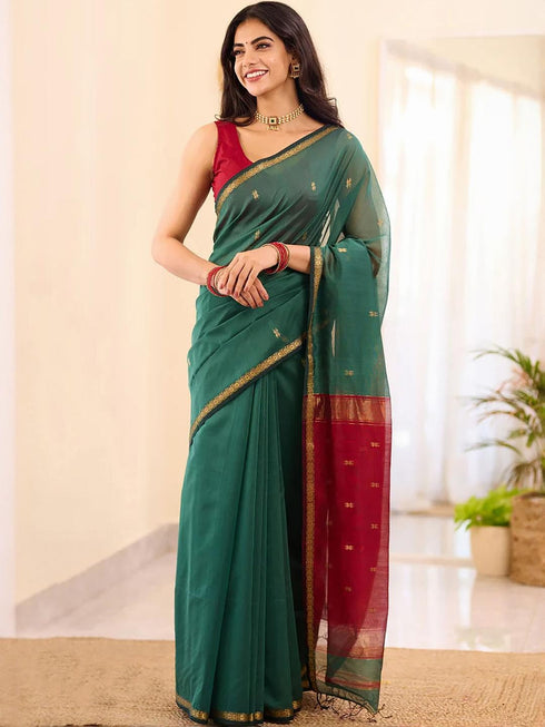 Vasthrlay Banarasi Unstitched Saree