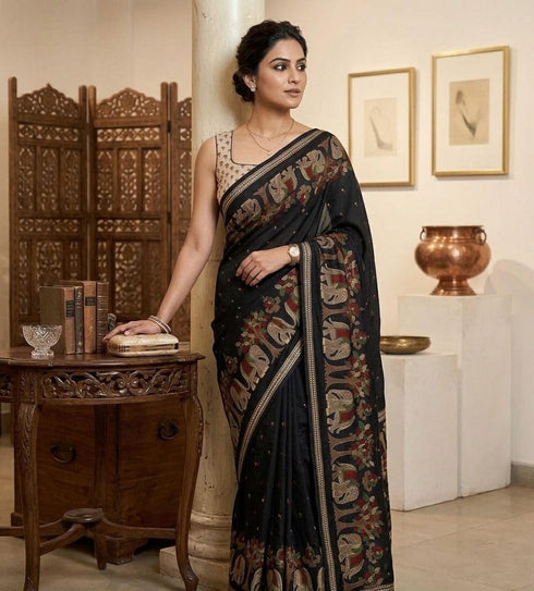Vasthrlay Kalamkari Elephant Contrast