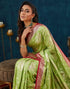 Vasthrlay Banarasi Jacquard Unstitched White Saree