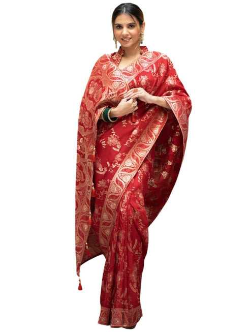 Vasthrlay Kanjivaram Unstitched Saree
