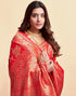 Vasthrlay Womens Jacquard Unstitched Wine Saree