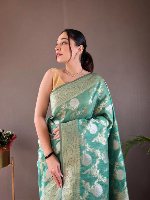 Vasthrlay Banarasi Unstitched Saree