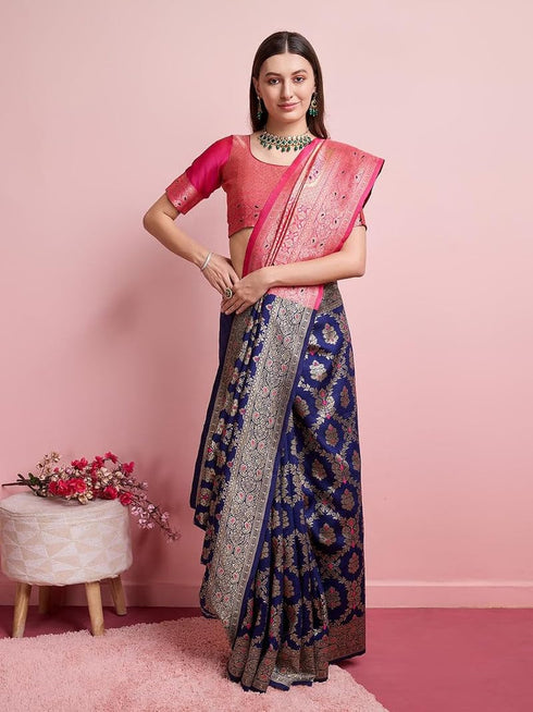 Vasthrlay Banarasi Traditional Unstitched Saree