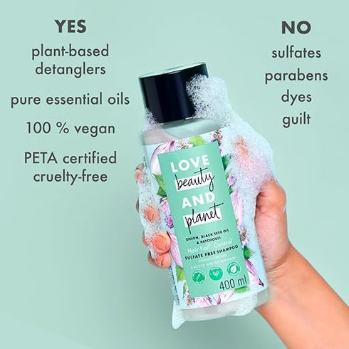 Love Beauty And Planet Onion Blackseed and Patchouli Shampoo