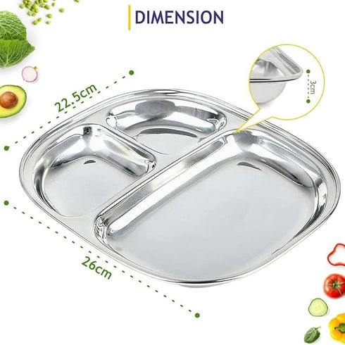 Steel Plate with Compartments (Set of 2)