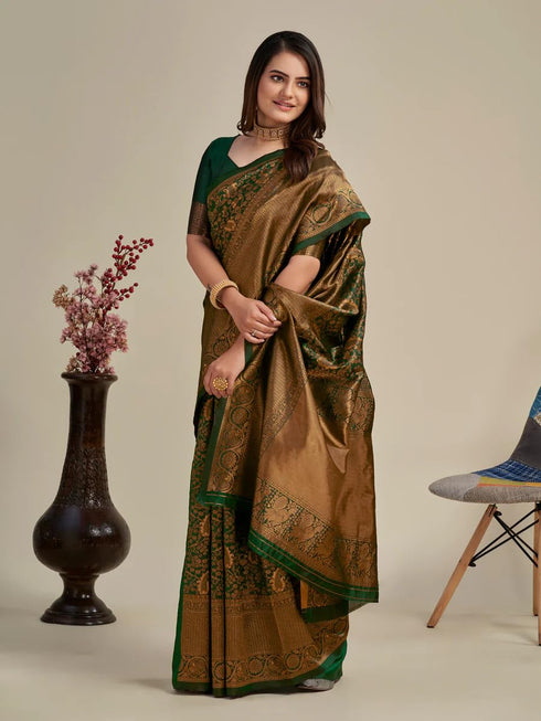 Vasthrlay Banarasi Unstitched Saree