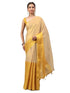Vasthrlay Gold Floral And Solid Design Polyester Saree With Unstitched Blouse Piece