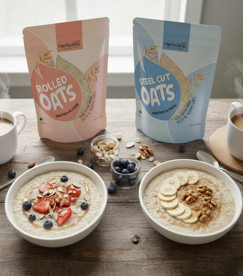 Herbolina Steel Cut Oats and Rolled Oats Combo
