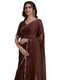 Vasthrlay Chiffon Scalloped Brown Saree