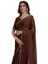 Vasthrlay Chiffon Scalloped Brown Saree