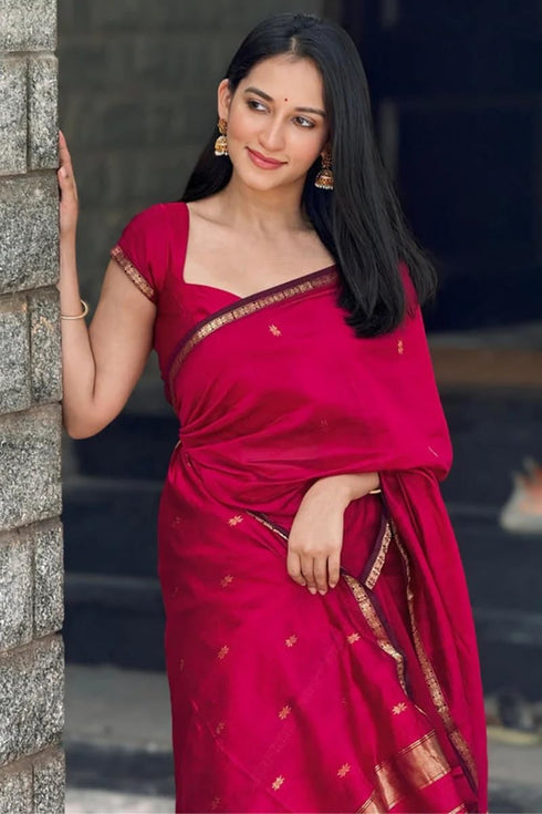 Vasthrlay Banarasi Printed Unstitched Saree