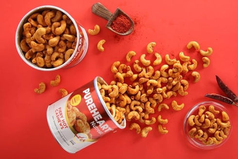 Pureheart Fiery Hot Cashews Can