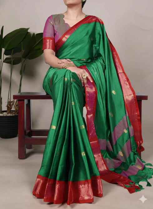 Vasthrlay Traditional Matching Unstitched Orangeblack