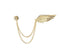 Knighthood Golden Stone Wing Brooch with Hanging Chain for Men