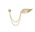 Knighthood Golden Stone Wing Brooch with Hanging Chain for Men
