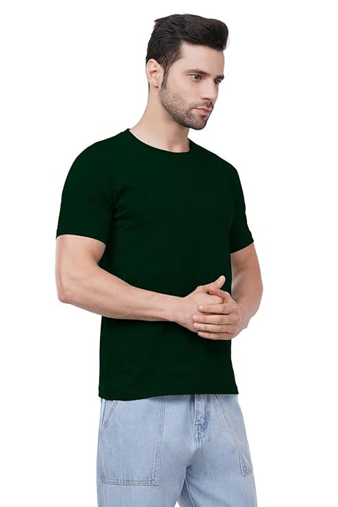 Caseria Men's Round Neck Cotton Half Sleeved T-Shirt