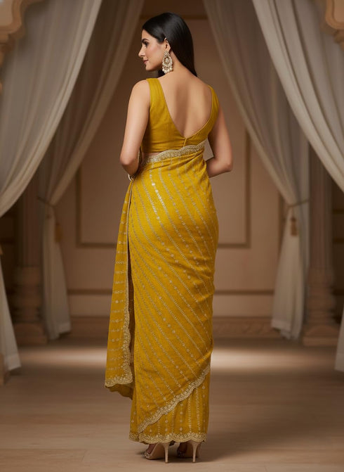 Vasthrlay Lavender Embroidery Saree