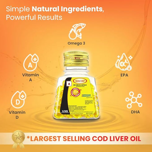 Seacod Cod Fish Liver Oil 100 softgel Capsules