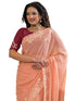 Vasthrlay Shimmer Scalloped Wine Saree