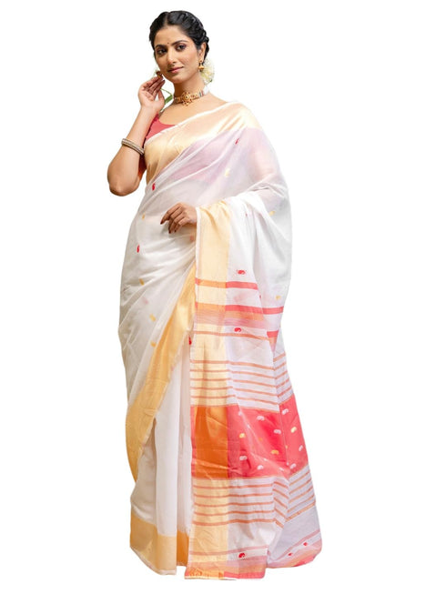 Vasthrlay Special Weaving Unstitched White Saree