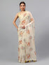 Vasthrlay Pastel Green2 Sheer Floral Printed Art Chiffon Saree With Unstitched Blouse