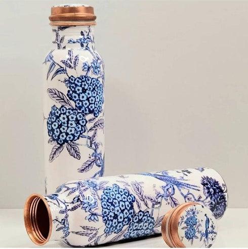 Copper Stylish Bottle 900 ML (White Peacock)
