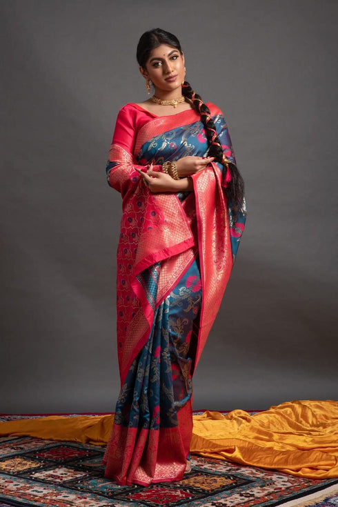 Vasthrlay Banarasi Unstitched Saree