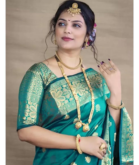 Vasthrlay Kanjivaram Wedding Banarasi Vruksh 50 Saree With Blouse Piece