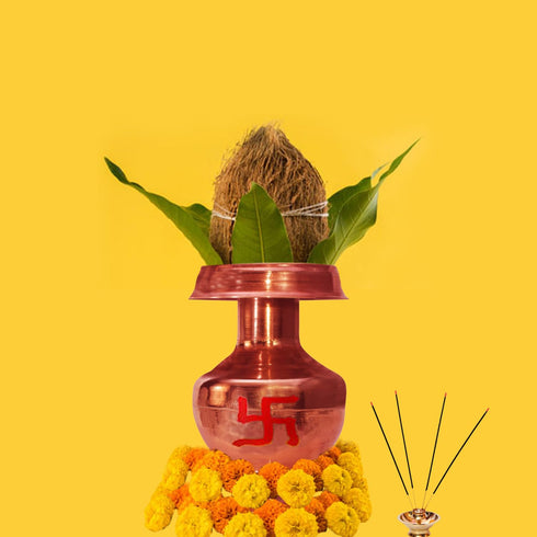 Pure Copper Devi Ghot 1 Litre | Traditional Pooja Kalash Lota for Temple & Home Rituals