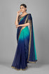 Vasthrlay Two Tone Georgette Turquoise Embroidered
