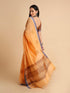 Vasthrlay Handloom Embroidered Apricot Saree