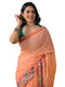 Vasthrlay Womens Printed Unstitched Peach Saree