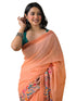 Vasthrlay Womens Printed Unstitched Peach Saree