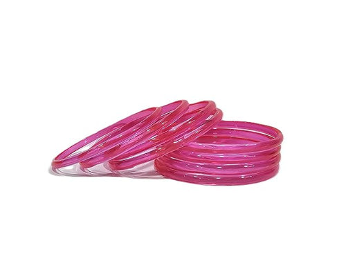 Colorful Jelly Bangles – Transparent Candy Color Set of 8 - 2.6