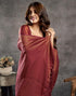 Vasthrlay Kanjivaram Banarasi Unstitched Maroon Saree