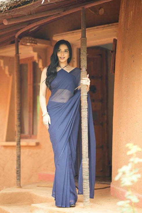 Vasthrlay Georgette Minute Unstitched Ethnic Wear