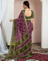 Vasthrlay Chiffon Bandhani Unstitched Yellow Saree