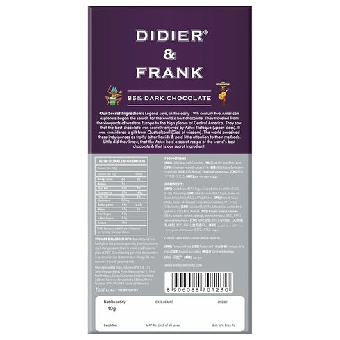 Didier & Frank Wicked 85% Cocoa Dark Chocolate