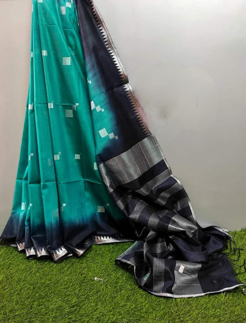 Vasthrlay Grey Bhagalpuri Unstitched Saree