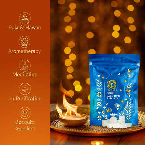 Camveda Pure Camphor Tablets 500G (Pouch)