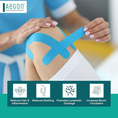 Aegon Waterproof Kinesiology Tape 5 Metres Breathable Athletic Sports Tape For Injury