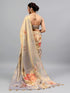 Vasthrlay Grey Floral And Solid Design Polyester Saree With Unstitched Blouse Piece