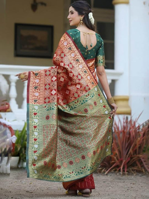 Vasthrlay Banarasi Traditional Unstitched Saree