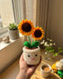 Crochet Sunflower Pot