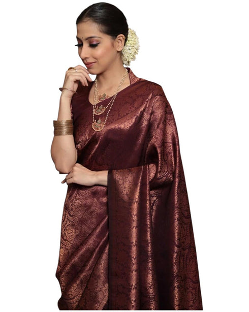 Vasthrlay Jacquard Traditional Unstitched Saree