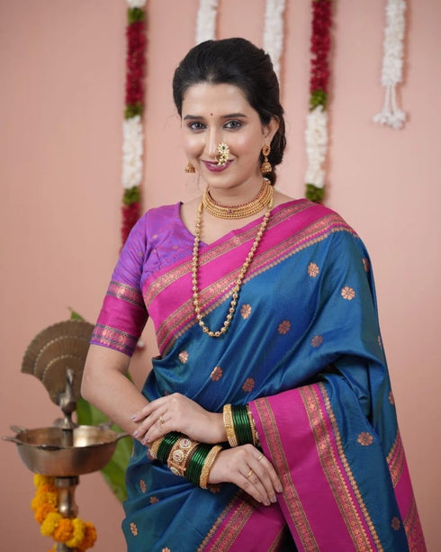 Vasthrlay Kanjivaram Jamun Red Contrast Traditional