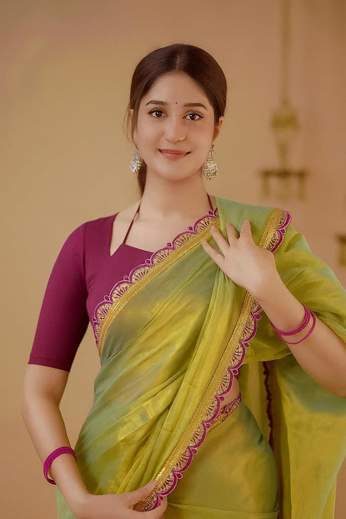 Vasthrlay Chanderi Unstitched Blouse Saree Az Ys Patakha