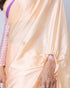 Vasthrlay Printed Kaftan Freehand Peach Women's Floral Satin Silk Saree