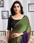 Vasthrlay Womens Chiffon Unstitched Blue Saree