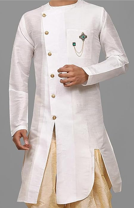 Mahi Victorian Style Artificial Pearl | Crystal Sherwani Brooch Pin